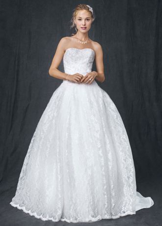 david's bridal lace ball gown